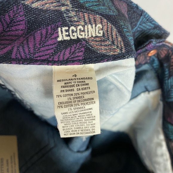 AEO Pants Leaf Print Ankle Multi Skinny Jegging 4 - Picture 6 of 7